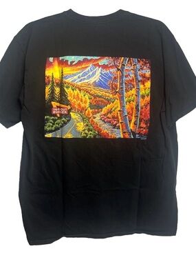 In-N-Out Burger Colorado T-Shirt Mens Large Black Carl Bork Mountain Art 2020